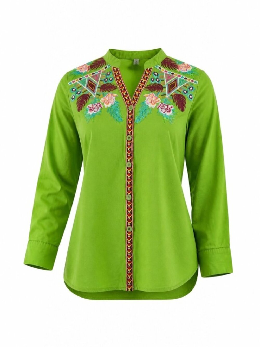 🌺 Vibrant Boho-Chic Embroidered Blouse by Misslook